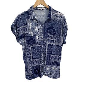 Anthropologie Eden & Olivia blue boho blouse